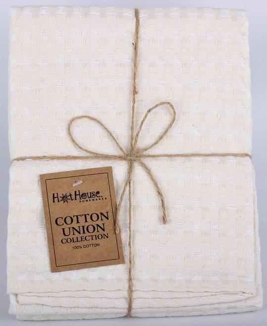 Cotton Union 2 pack tea towel Natural. Code: TT-COTT/2PK/NAT.